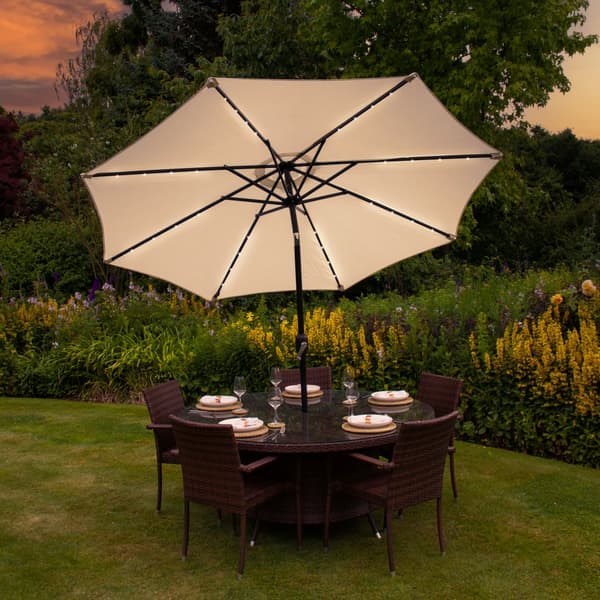 2,7m LED Parasol Solcelledrevet Tilbøjelig
