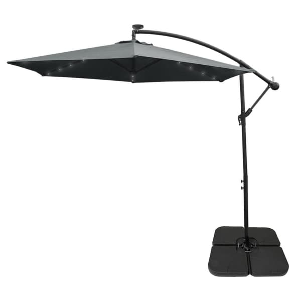 3m LED hængende parasol med firkantet fod