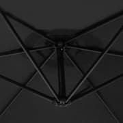 3m LED Hængende Parasol med Rund Base Soldrevet