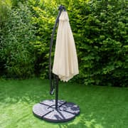 3m LED Hængende Parasol med Rund Base Soldrevet