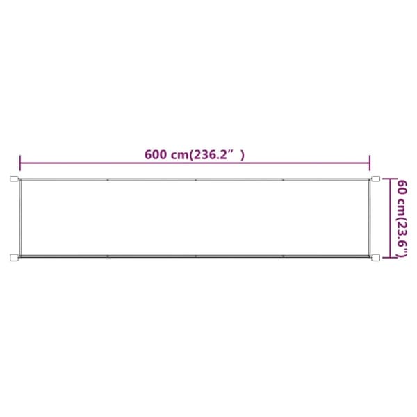 vidaXL lodret markise 60x600 cm oxfordstof terrakottafarvet