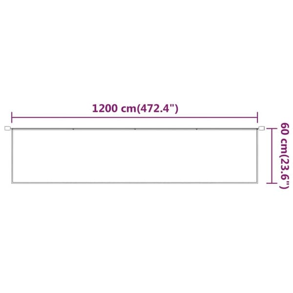 vidaXL Markis vertikal beige 60x1200 cm oxfordtyg
