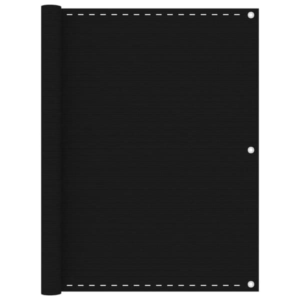 vidaXL Balkongskjerm svart 120x300 cm HDPE