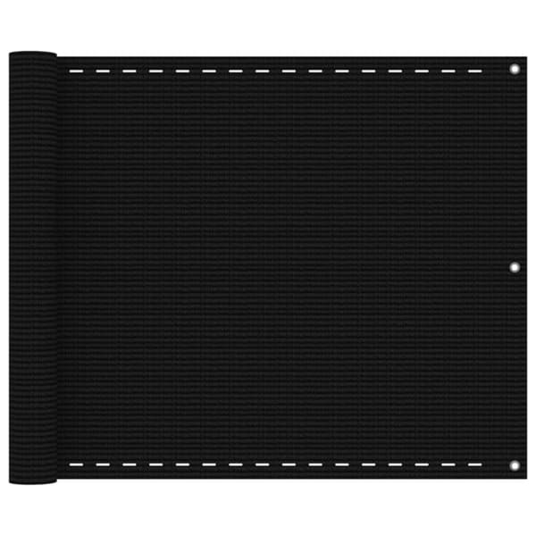 vidaXL Balkongskjerm svart 75x400 cm HDPE