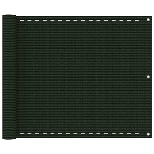 vidaXL Balkongskjerm mørkegrønn 75x300 cm HDPE