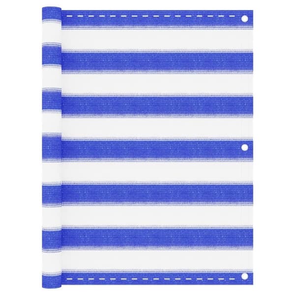 vidaXL Parvekkeen suoja sininen ja valkoinen 75x500 cm HDPE