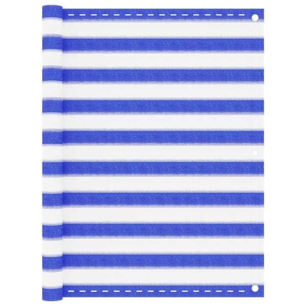 vidaXL Parvekkeen suoja sininen ja valkoinen 120x500 cm HDPE