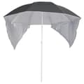 Miniatyrbilde 3 av 10: vidaXL Strandparasoll med sidevegger antrasitt 215 cm
