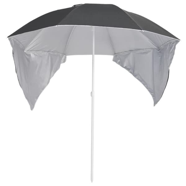 vidaXL Strandparasoll med sidevegger antrasitt 215 cm