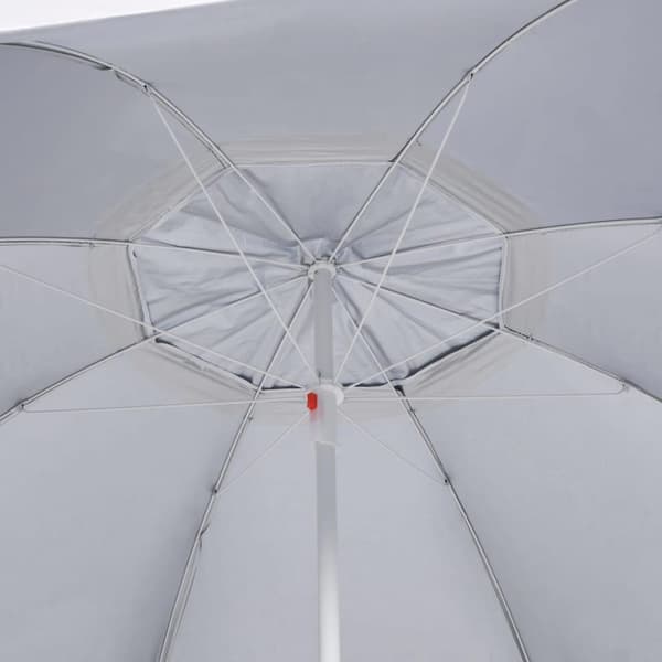 vidaXL Strandparasoll med sidevegger antrasitt 215 cm