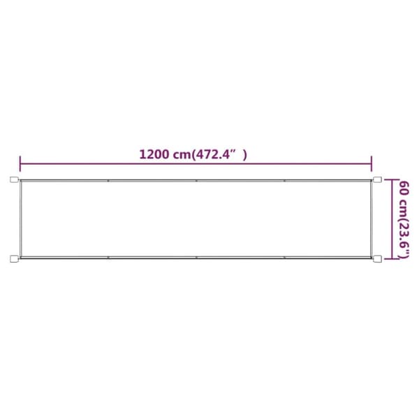 vidaXL Vertikal markise gråbrun 60x1200 cm oxfordstoff