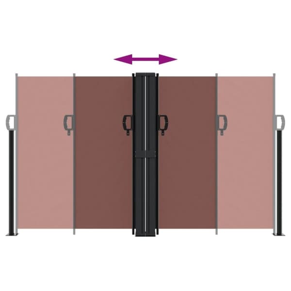 vidaXL Uttrekkbar sidemarkise brun 140x1200 cm