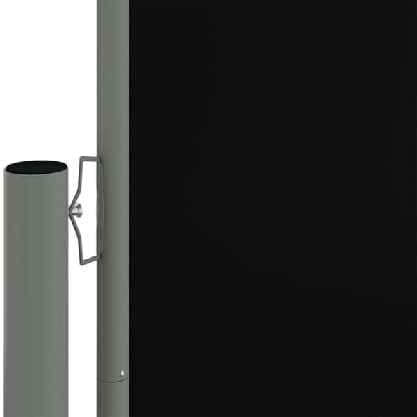 vidaXL Sisäänvedettävä sivumarkiisi musta 140x1200 cm