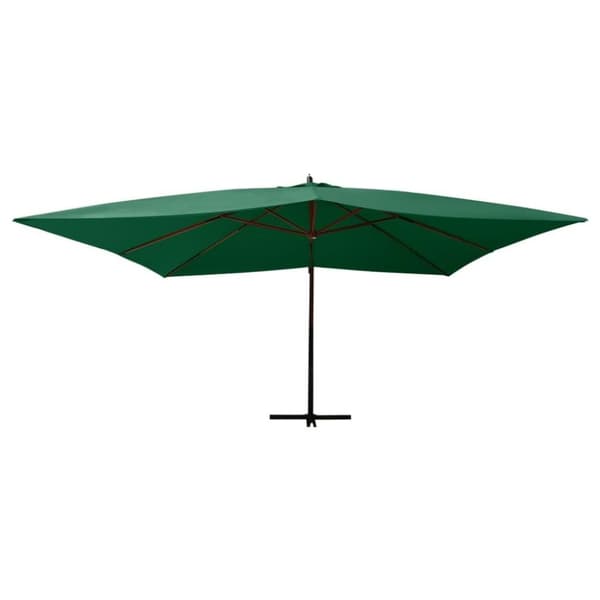 vidaXL Hengende hageparasoll med trestang 400x300 cm grønn