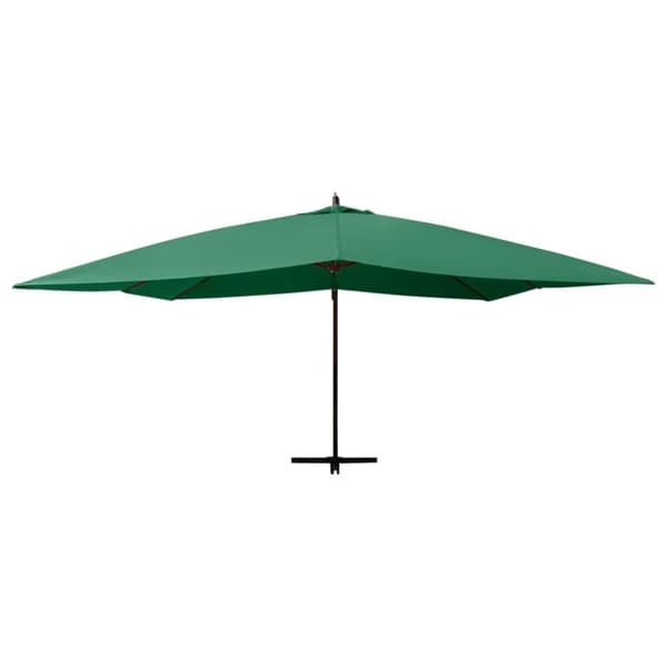 vidaXL Puutarha-aurinkovarjo cantilever puutolppa 400x300 cm vihreä