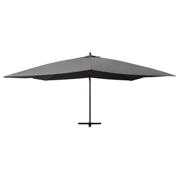 vidaXL Hengende hageparasoll med trestang 400x300 cm antrasitt