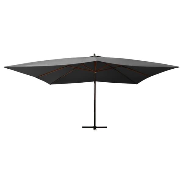 vidaXL Hengende hageparasoll med trestang 400x300 cm antrasitt