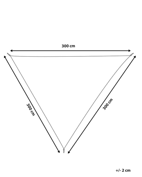 Skyggeseil for uteplass, hage og terrasse, solskjermingsseil, trekant 3x3x3m, vann- og UV-bestandig, off-white