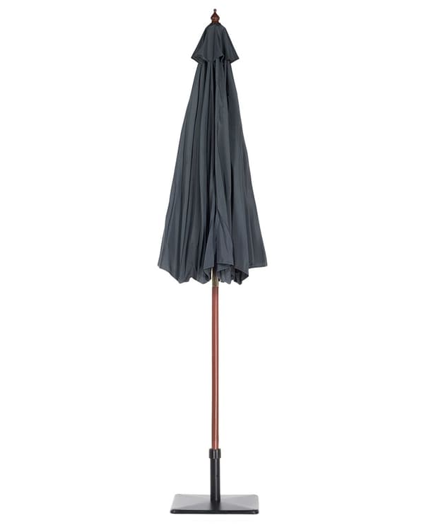 Hageparasoll Grått Stoff ø 270 x 254H cm Bjørkestang Sammenleggbar Utendørs Moderne
