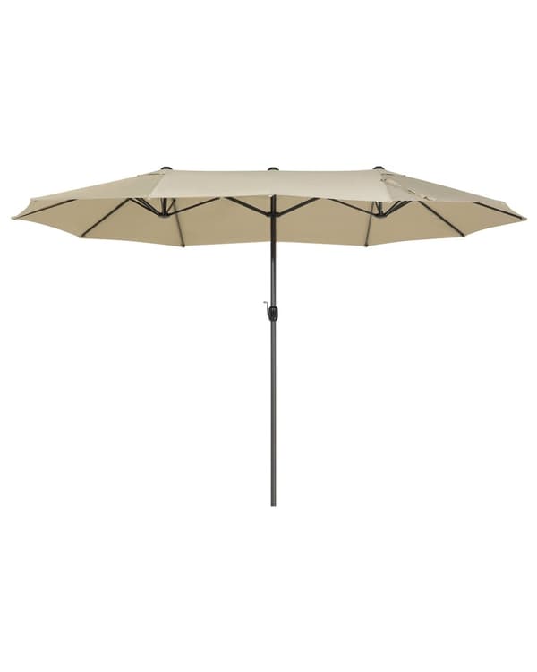 Hagesolparasoll Taupe stoff Aluminium 247 cm Værbestandig