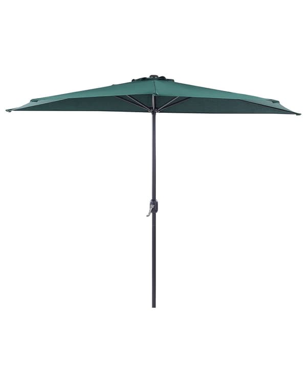 Halvrund parasoll Grønn Polyester Stål 270 cm Hage Terrasse Balkong Solskjerming Moderne
