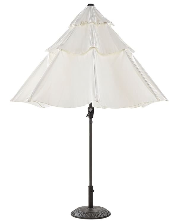 Hage Parasoll Lys Beige Stoff Stålstang 285 cm Moderne Åttekantet Utendørs Paraply UV-bestandig