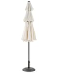 Miniatyrbilde 5 av 7: Hage Parasoll Lys Beige Stoff Stålstang 285 cm Moderne Åttekantet Utendørs Paraply UV-bestandig