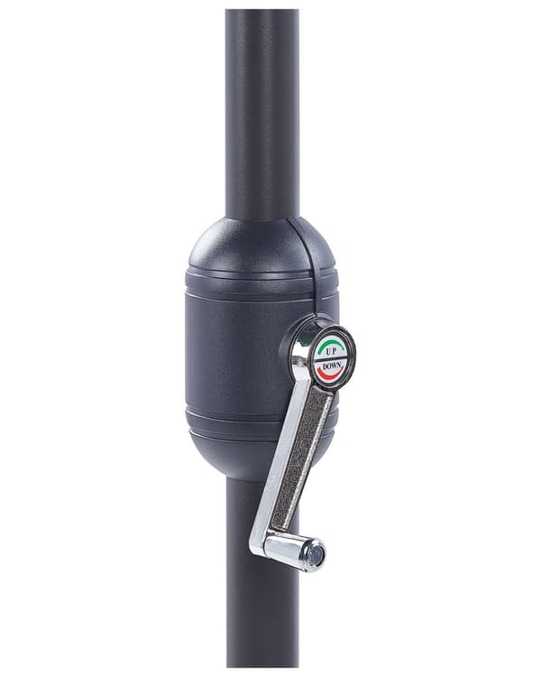 Halvrund parasoll Svart Polyester Stål 270 cm Hage Terrasse Balkong Solskjerming Moderne