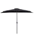 Miniatyrbilde 1 av 6: Halvrund parasoll Svart Polyester Stål 270 cm Hage Terrasse Balkong Solskjerming Moderne