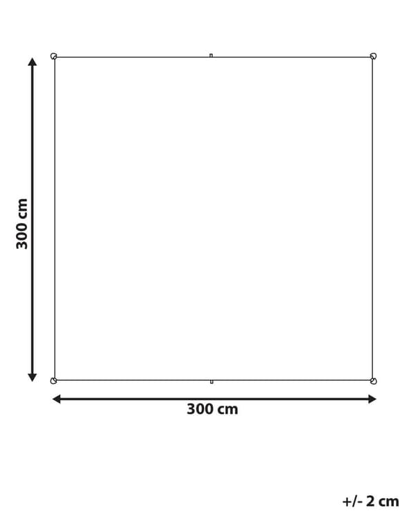 Skyggeseil for uteplass og hage Solskjerm firkantet 3x3 m Vann- og UV-bestandig off-white