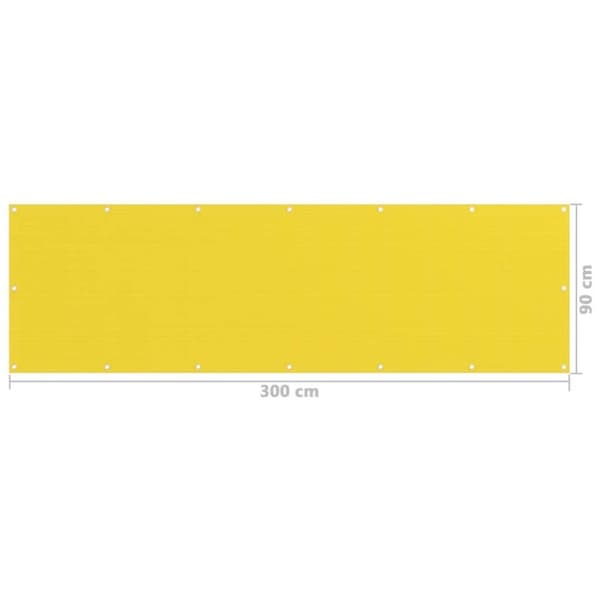 vidaXL Balkongskjerm 90x300 cm HDPE gul