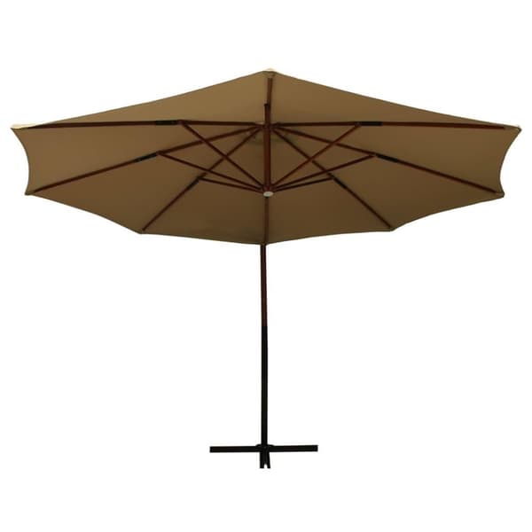 vidaXL Aurinkovarjo riippuva puutolppa 350 cm taupe