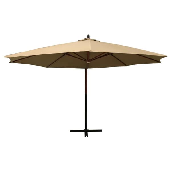vidaXL Aurinkovarjo riippuva puutolppa 350 cm taupe