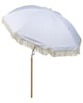 Miniatyrbilde 5 av 10: Parasoll Hvit Polyester Bøk ø 150 cm Rund form Frynser Retro UV-bestandig Vippemekanisme Hage Uteplass