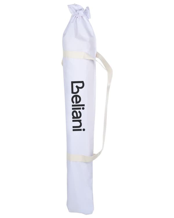 Parasoll Hvit Polyester Bøk ø 150 cm Rund form Frynser Retro UV-bestandig Vippemekanisme Hage Uteplass
