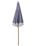Miniatyrbilde 4 av 10: Parasoll Svart Hvit Polyester Bøk ø 150 cm Rund form Frynser Retro UV-bestandig Vippemekanisme Hage Uteplass