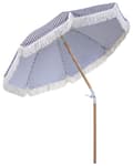 Miniatyrbilde 6 av 10: Parasoll Svart Hvit Polyester Bøk ø 150 cm Rund form Frynser Retro UV-bestandig Vippemekanisme Hage Uteplass