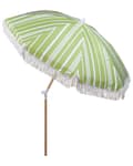 Miniatyrbilde 5 av 10: Parasoll Grønn Hvit Polyester Bøk ø 150 cm Rund form Frynser Retro UV-bestandig Vippemekanisme Hage Uteplass