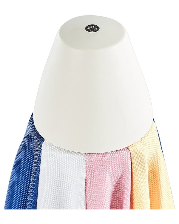 Parasoll Flerfarget Polyester Bøk ø 150 cm Rund form Frynser Retro UV-bestandig Vippemekanisme Hage Uteplass
