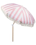 Miniatyrbilde 6 av 11: Parasoll Rosa Hvit Polyester Bøk ø 150 cm Rund form Frynser Retro UV-bestandig Vippemekanisme Hage Uteplass