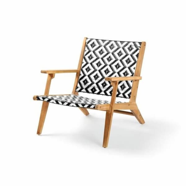 Sodo krėslas Acacia 81 x 67 x 71 cm Musta Puu Valkoinen Hartsi