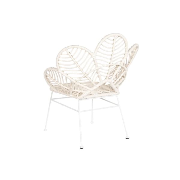 Vrtni stol DKD Home Decor 76 x 67 x 86 cm Metal syntetisk spanskrør Hvid