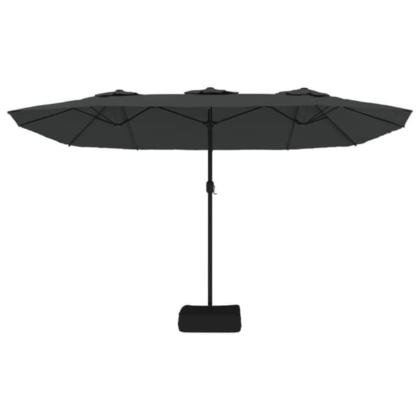 vidaXL parasol m. dobbelt parasoldug 449x245 cm antracitgrå