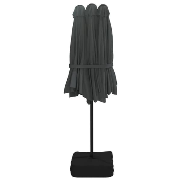 vidaXL parasol m. dobbelt parasoldug 449x245 cm antracitgrå