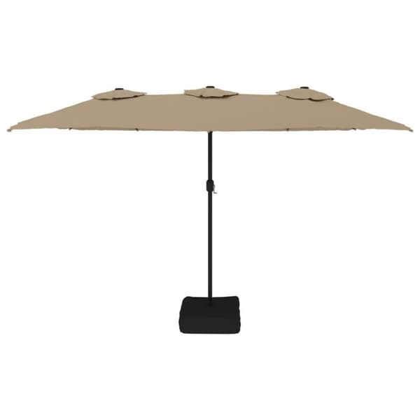 vidaXL parasol m. dobbelt parasoldug 449x245 cm gråbrun