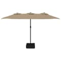 Miniatyrbillede 3 af 8: vidaXL parasol m. dobbelt parasoldug 449x245 cm gråbrun