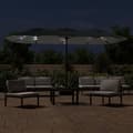 Miniatyrbillede 3 af 10: vidaXL parasol med dobbelt parasoldug og LED-lys 449x245 cm sort
