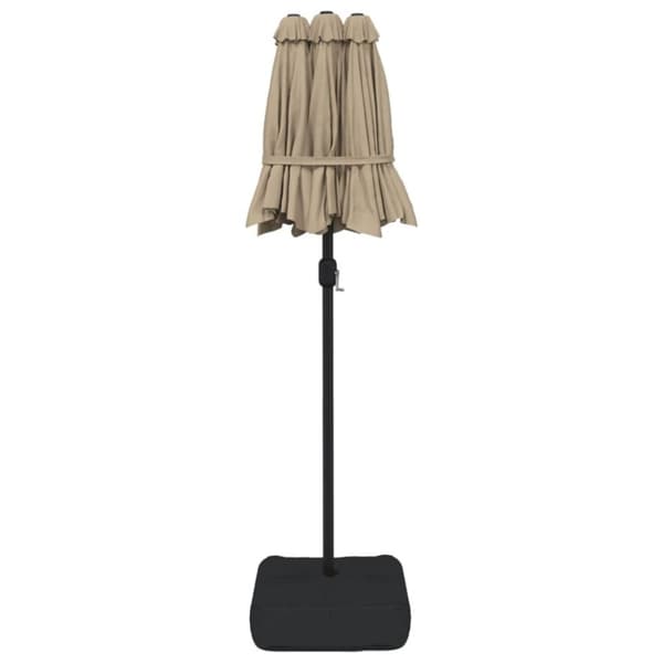 vidaXL parasol m. dobbelt parasoldug 316x240 cm gråbrun