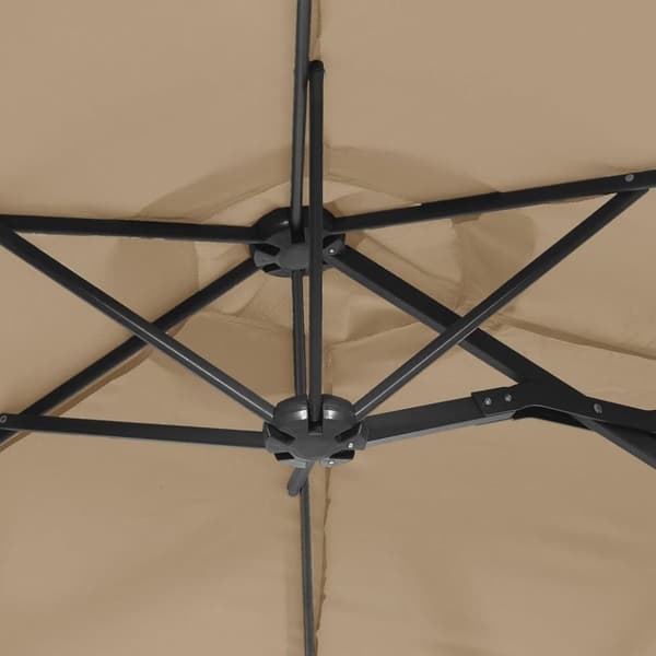 vidaXL parasol m. dobbelt parasoldug 316x240 cm gråbrun