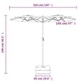 Miniatyrbillede 8 af 8: vidaXL parasol m. dobbelt parasoldug 316x240 cm gråbrun